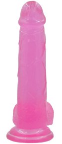 8" Jelly Studs Crystal Dildo Large Pink