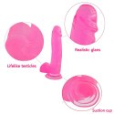 8" Jelly Studs Crystal Dildo Large Pink