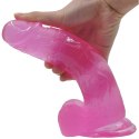 8" Jelly Studs Crystal Dildo Large Pink