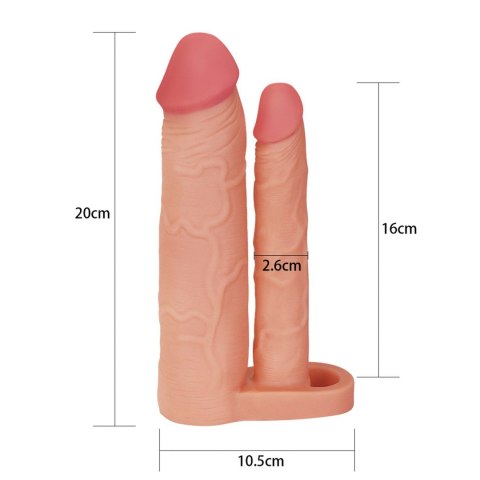 Add 2" Pleasure X Tender Double Penis Sleeve Add 2" Pleasure X Tender Double Penis Sleeve