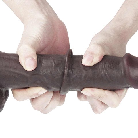 9.5'' Sliding Skin Dual Layer Dong - Black 9.5'' Sliding Skin Dual Layer Dong - Black