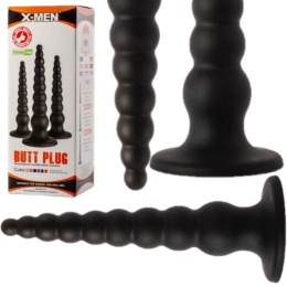 KOREK ANALNY Z MOCNĄ PRZYSSAWKĄ KORALIKI 30 CM