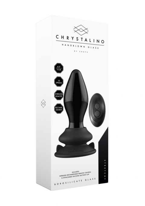 STRETCHY - WITH SUCTION CUP AND REMOTE - 10 SPEED - BLACK STRETCHY - WITH SUCTION CUP AND REMOTE - 10 SPEED - BLACK