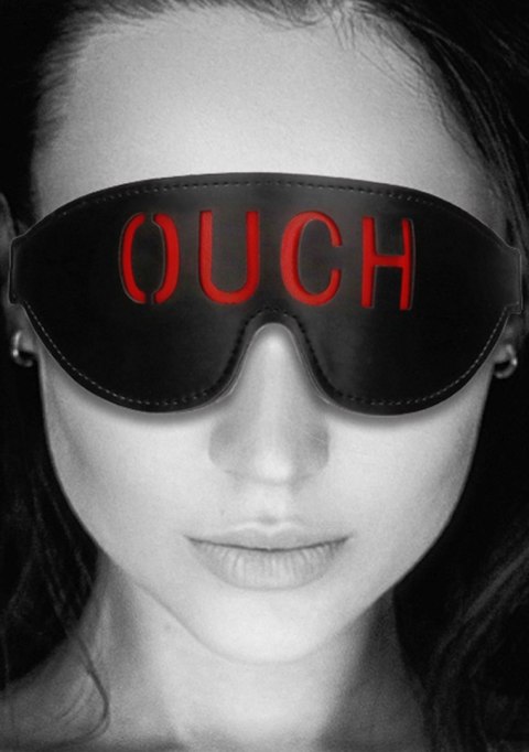 BONDED LEATHER EYE-MASK ""OUCH"" - WITH ELASTIC STRAPS BONDED LEATHER EYE-MASK ""OUCH"" - WITH ELASTIC STRAPS