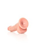 CURVED REALISTIC DILDO BALLS SUCTION CUP - 6""/ 15,5 CM