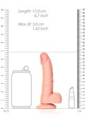 CURVED REALISTIC DILDO BALLS SUCTION CUP - 6""/ 15,5 CM