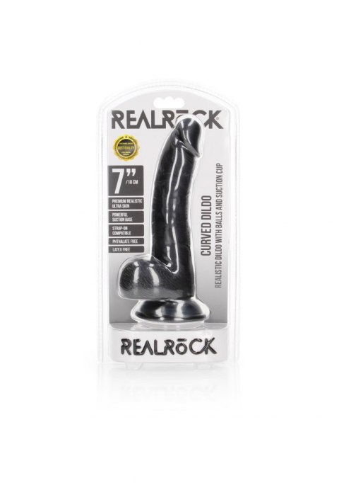 CURVED REALISTIC DILDO BALLS SUCTION CUP - 7""/ 18 CM CURVED REALISTIC DILDO BALLS SUCTION CUP - 7""/ 18 CM