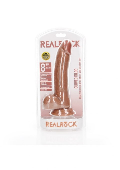 Curved Realistic Dildo Balls Suction Cup - 8""/ 20,5 cm Curved Realistic Dildo Balls Suction Cup - 8""/ 20,5 cm