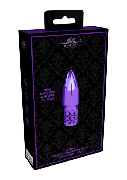 GLITTER - RECHARGEABLE ABS BULLET - PURPLE GLITTER - RECHARGEABLE ABS BULLET - PURPLE