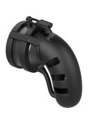 MODEL 19 - CHASTITY - 4.5"" - SIL CAGE BALLSPLITTER - BLACK