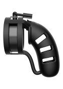 MODEL 19 - CHASTITY - 4.5"" - SIL CAGE BALLSPLITTER - BLACK