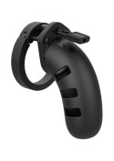 MODEL 21 - CHASTITY - 4.5"" - SILICONE COCK CAGE - BLACK