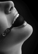 SILICONE BALL GAG - WITH ADJUSTABLE BONDED LEATHER STRAPS