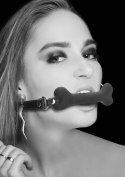 SILICONE BONE GAG - WITH ADJUSTABLE BONDED LEATHER STRAPS
