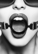 SILICONE RING GAG - WITH ADJUSTABLE BONDED LEATHER STRAPS