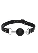 SOLID BALL GAG - WITH BONDED LEATHER STRAPS