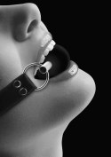 SOLID BALL GAG - WITH BONDED LEATHER STRAPS