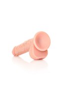 STRAIGHT REALISTIC DILDO BALLS SUCTION CUP - 7""/ 18 CM