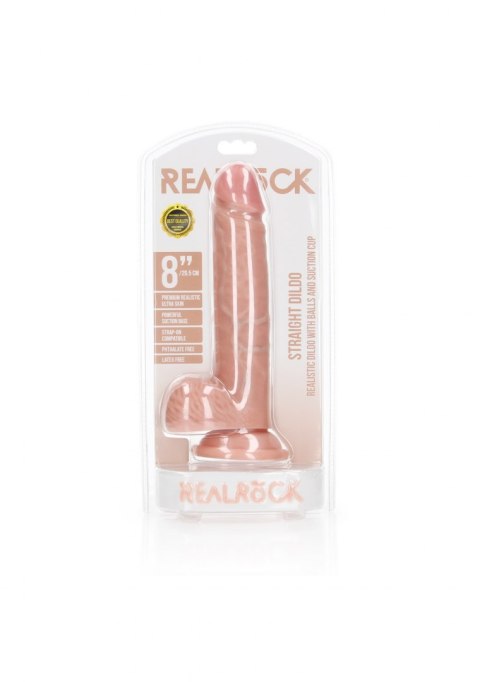 STRAIGHT REALISTIC DILDO BALLS SUCTION CUP - 8""/ 20,5 CM STRAIGHT REALISTIC DILDO BALLS SUCTION CUP - 8""/ 20,5 CM