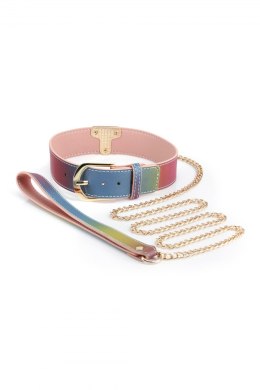 SPECTRA BONDAGE COLLAR & LEASH RAINBOW