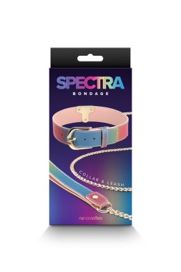 SPECTRA BONDAGE COLLAR & LEASH RAINBOW