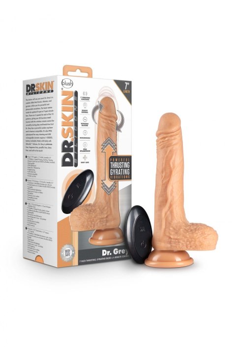 DR. SKIN SILICONE DR. GREY 7 INCH THRUSTING DILDO VANILLA DR. SKIN SILICONE DR. GREY 7 INCH THRUSTING DILDO VANILLA