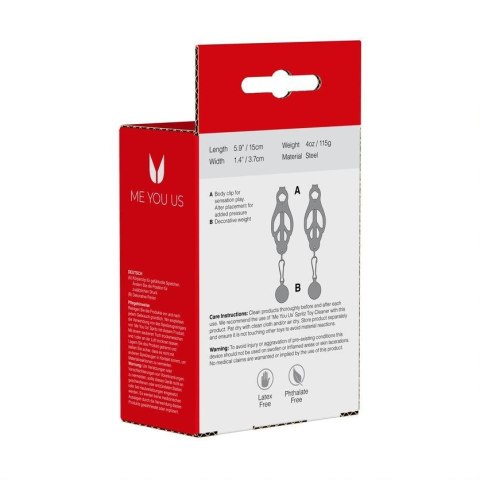 ME YOU US CLOVER NIPPLE CLAMP SILVER ME YOU US CLOVER NIPPLE CLAMP SILVER