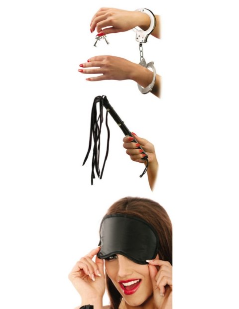 ZESTAW BDSM PEJCZ OPASKA NA OCZY KAJDANKI I KLUCZ ZESTAW BDSM PEJCZ OPASKA NA OCZY KAJDANKI I KLUCZ