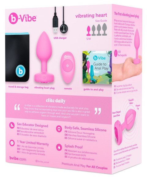 Vibrating Heart Plug S/M Pink Vibrating Heart Plug S/M Pink