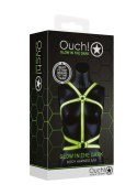 BODY HARNESS - GLOW IN THE DARK - NEON GREEN/BLACK - S/M