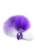 NIXIE METAL BUTT PLUG WITH OMBRE TAIL, PURPLE METALLIC