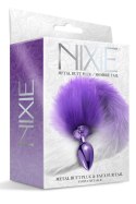 NIXIE METAL BUTT PLUG WITH OMBRE TAIL, PURPLE METALLIC