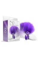 NIXIE METAL BUTT PLUG WITH OMBRE TAIL, PURPLE METALLIC