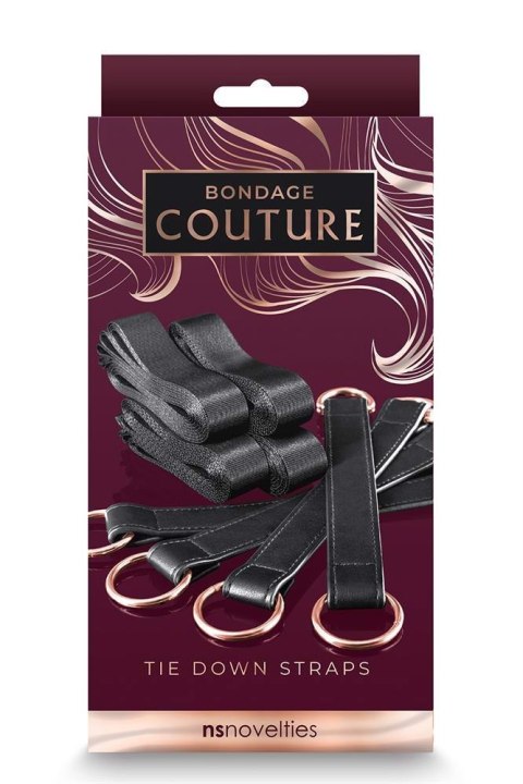 BONDAGE COUTURE TIE DOWN STRAPS BLACK BONDAGE COUTURE TIE DOWN STRAPS BLACK