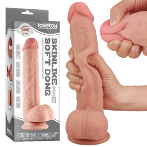 DILDO Z PRZYSSAWKĄ REALISTYCZNE ŻYŁY JĄDRA 24,5CM