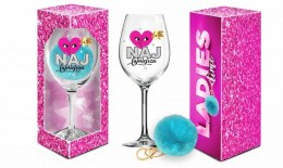 LADIES TIME - KIELISZEK DO WINA SIGNORIA 700ML + POMPON - NAJFAJNIEJSZA