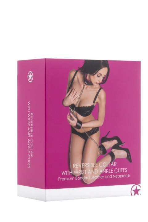 REVERSIBLE COLLAR / WRIST / ANKLE CUFFS - PINK REVERSIBLE COLLAR / WRIST / ANKLE CUFFS - PINK