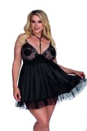 CYLA BLACK CHEMISE XXL+ (XXXL/XXXXL) CZARNA HALKA