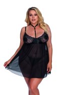 STELLINE BLACK CHEMISE L+ (XL/XXL) CZARNA HALKA