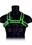 BUCKLE BULLDOG HARNESS - GITD - NEON GREEN/BLACK - L/XL