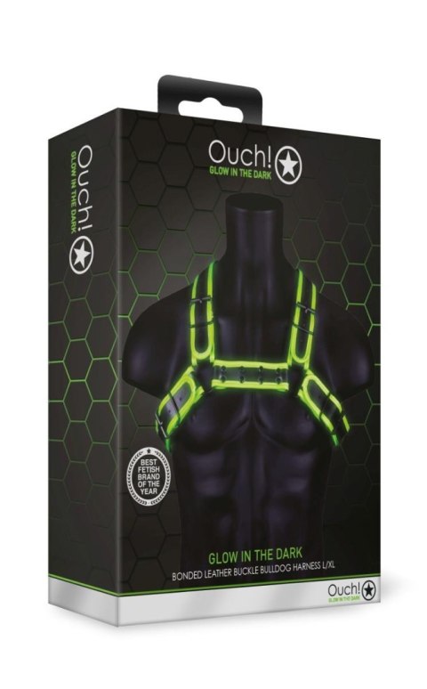 BUCKLE BULLDOG HARNESS - GITD - NEON GREEN/BLACK - L/XL BUCKLE BULLDOG HARNESS - GITD - NEON GREEN/BLACK - L/XL
