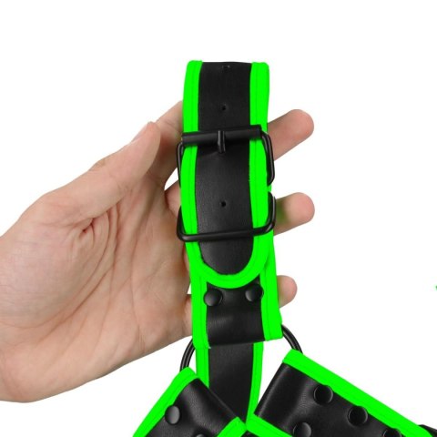 BUCKLE BULLDOG HARNESS - GITD - NEON GREEN/BLACK - L/XL BUCKLE BULLDOG HARNESS - GITD - NEON GREEN/BLACK - L/XL