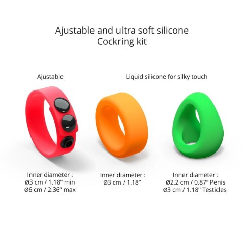 KIT NEON RING - 3 COCKRINGS LIQUID SILICONE KIT NEON RING - 3 COCKRINGS LIQUID SILICONE