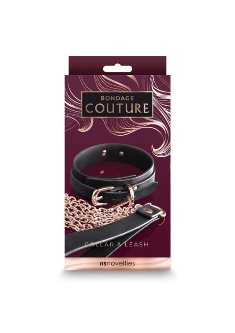 Bondage Couture Collar & Leash Black Bondage Couture Collar & Leash Black