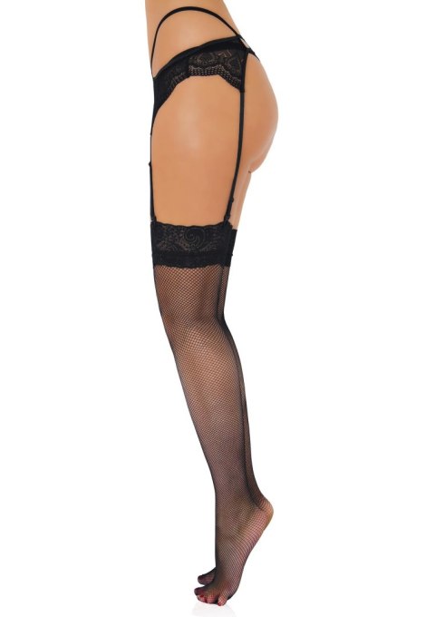 Net Stockings with Lace Top Black Net Stockings with Lace Top Black