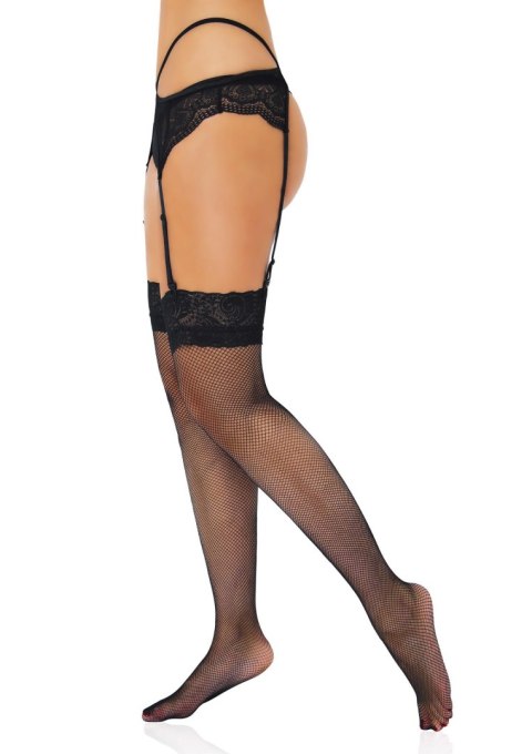 Net Stockings with Lace Top Black Net Stockings with Lace Top Black