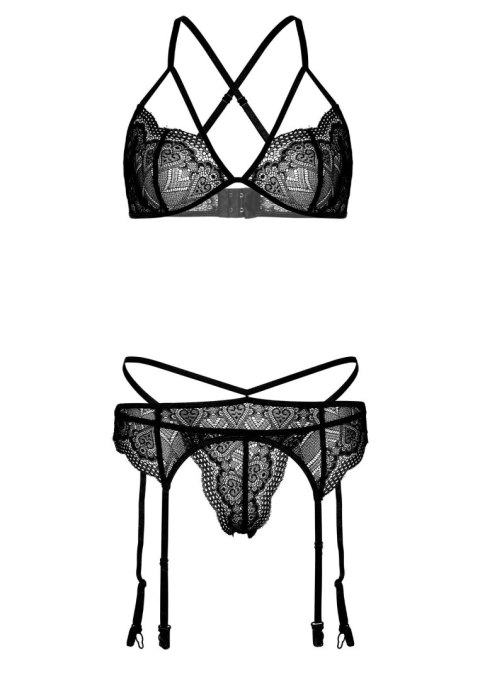 4PC Garter Lingerie Set Black 4PC Garter Lingerie Set Black
