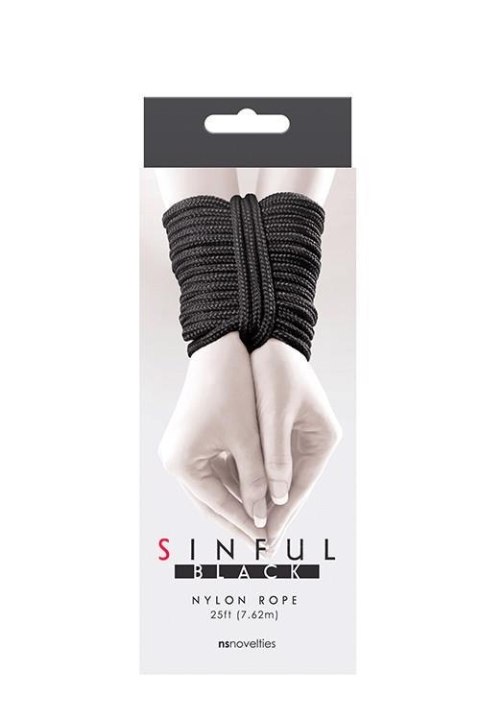 SINFUL NYLON ROPE 25 FT BLACK SINFUL NYLON ROPE 25 FT BLACK