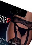 Satin T. Garterbelt Stockings Black