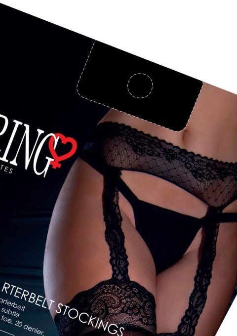 Satin T. Garterbelt Stockings Black Satin T. Garterbelt Stockings Black